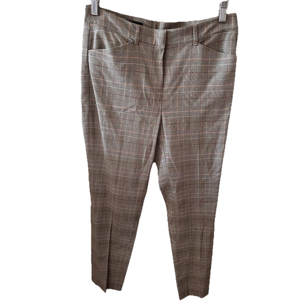 Brooks Brothers Women Glen Plaid Ankle Pants Brown Tan Check Trousers Size 4 NWT